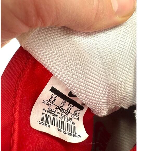 Nike Mens Air Force 1 SF Hi Red Leather High Top Lace Up Athletic Shoes Size 8.5 main image 6